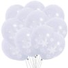 50Ct Winter Snowflake Latex Balloons - Christmas Winter Wonderland/Xmas/Holiday Birthday Baby Shower Wedding First Birthday Party Supplies Decorations Favors Snowflakes Home Outdoor Decor