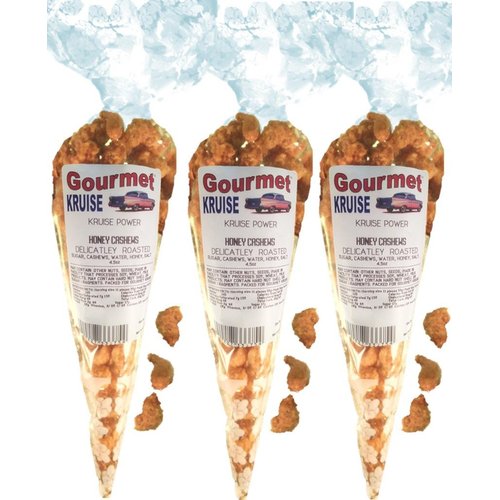 Cashews Honey Salted Roasted Delicately (3 Pack) (NET WT 13.5 OZ) Gourmet Kruise Signature Gift Bags