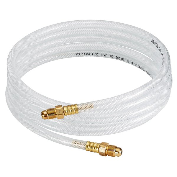 PrimeWeld Argon/Inert Gas Hose 6' Reinforced Clear Line With 5/8-18 Fittings