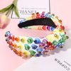 NVENF Rainbow Headbands for Women Pride Headband Colorful Pride Heart Flag Win Gesture Knotted Headband Rhinestone LGBTQ Hairband Bisexual Gay Pride Rainbow Accessories Outfits Party Favors (Heart A)