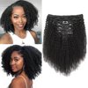 Yacurcur Afro Kinky Curly Clip in Hair Extensions Human Hair 4C Hair Clip in Extensions 8pcs 120g/set 10A Brazilian Virgin Natural Hair Clip Ins for Black Women Natural Black Color 16 Inch
