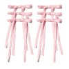 LFOUVRE Pink Hair Bow, 6pcs Hair Bows for Women, Pink Hair Clips for Girls, Pink Bow with Tassel, Bowknot Pink Hair Ribbons for Women, Pink Bow Hair Clips, Pink Bow for Hair, Pink Hair Accessories
