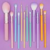 MODA Posh Pastel Signature 12pc Makeup Brush Kit – Complete Vegan Brush Set for Face & Eyes with Soft Synthetic Filaments