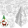Labeol 1 Pack Christmas Tablecloth,Christmas Coloring Tablecloth for Kids,54"x108" Giant Christmas Santa Claus Snowman Maze Color-in Paper Poster Table Cover for Christmas Winter Party Arts and Crafts