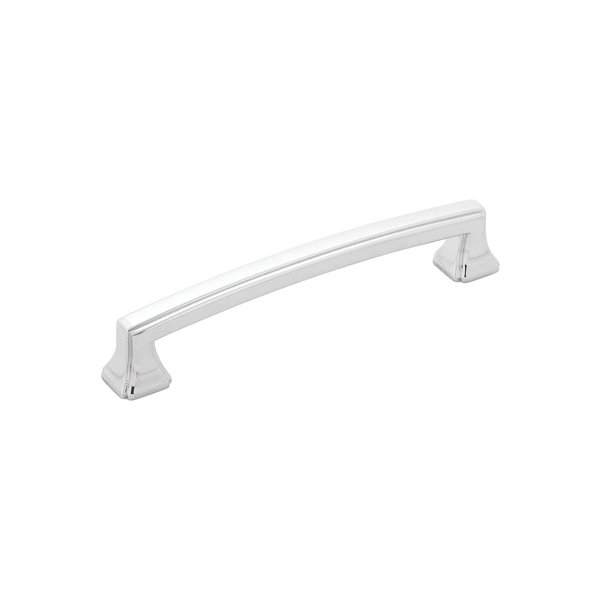 Hickory Hardware 1 Pack Solid Core Kitchen Cabinet Pulls, Luxury Cabinet Handles, Hardware for Doors & Dresser Drawers, 5-1/16 Inch (128mm) Hole Center, Chrome, Bridges Collection