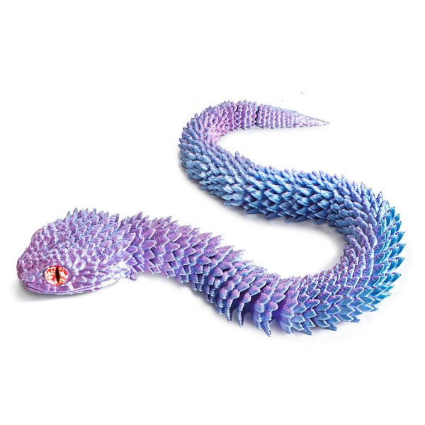 ATESSON 3D Printed Snake,3D Printed Animals,3D Printed Toys Flexible Joints 12" 3D Snake,Home Office Classroom Decor Executive Desk Fidget Spinner Toys,1 Piece (Phantom Blue)