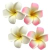 4 Pcs White and Pink Hawaiian Frangipani Plumeria Foam Head Flower,Party Beach Hair Clip and Barrettes,Luau Party Supplies favors, Bridal WeddingHair Accessories Hair Clips Barrettes Clips(7cm)