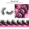 Uranian False Eyelashes Natural Look Fluffy Faux Mink Lashes Long Eye lashes 22mm D Curl Strip Lashes 7 pairs Volume Fake Eyelashes for Women and Girls