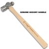 GreatNeck BP8 Ball Peen Hammer, 8 Oz Drop-Forged Steel Metalworking Tool With Precision-Balanced Authentic Hickory Wood Ball Peen Hammer Handle, For Riveting, Shaping, And Bending Meta