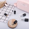 5 Pcs 5ml Frosted Glass Lip Gloss Tubes Refillable Square Lip Glaze Tube Vials Mini Lip Balm Bottle Container with Wands & Stoppers for Women Girls DIY Makeup Travel