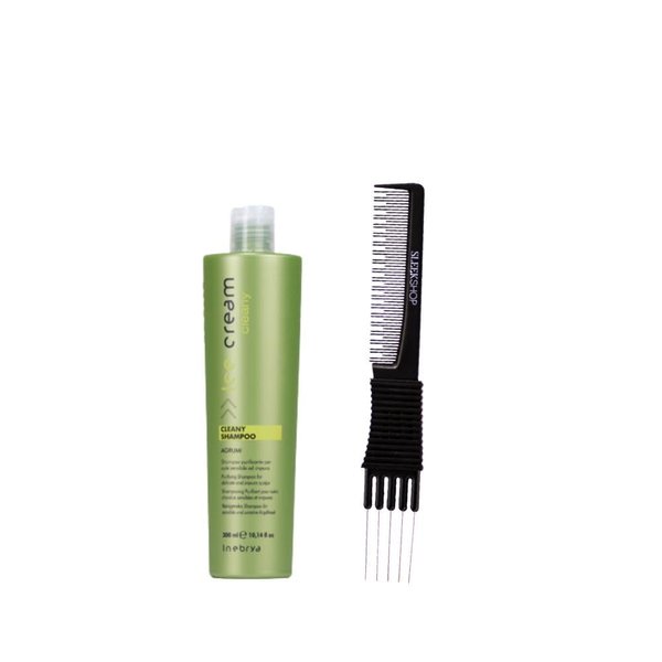 kuss Ice Cream Cleany Shampoo (10.14 oz) with Teasing Comb (Pack of 1)