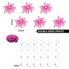 Pink Disco Birthday Party Decorations, Pre-Strung Pink Happy Birthday Banner for Girls - 7PCS Birthday Party Banner Decorations Kids Woman Hanging Swirls Decorations Supplies Birthday Party Decor