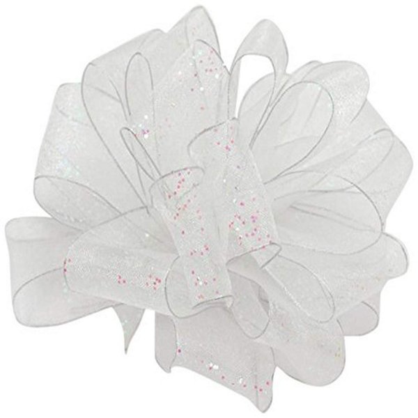 Berwick Offray Flash Wired Edge 5/8" W X 25 Yards-White Iridescent Ribbon, 1 Count (Pack of 1)