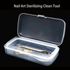 LXIANGN Nail Tool Sterilizer Box, Fully Transparent Plastic Sterilization Tray Nail Art Sterilizing Clean Tool Sterilizer Box Storage Organizer for Tweezer,Hair Cutter Manicure Tool