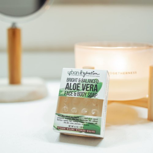 Urban Hydration Aloe Vera Face & Body Bar Soap 6 Pack | Suitable for Daily Use, Silicone, Paraben, Polybead and Sulfate Free, Safe for Oily, Psoriasis and Eczema Prone Skin | 4.2 Ounces