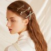 6 Pcs Gold Hair Bobby Pins Pearl Hair Clips X Shaped Hair Barrettes Metal Hair Pin Decorative Wedding Bobby Pins Small Cute Hair Styling Accessories for Women Girls
