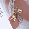 Sttiafay Vintage Crystal Bow Drop Earrings Gold Rhinestone Stud Earrings Pearl Bow Hoop Earrings Sparkly Cz Bow Earrings Jewelry for Women and Girls