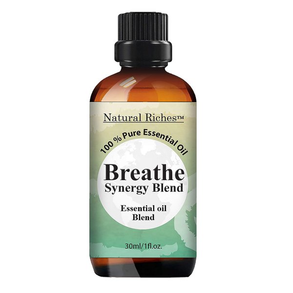 Natural Riches Breathe Essential Oil Blend Breathe Easy with Peppermint Eucalyptus Tea Tree Lemon Cardamom Pine Needle Essential Oils - 30 ml