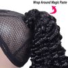 Yepei Curly Ponytail Extension Human Hair for Black Women Brazilian Wrap Around Ponytail Human Hair Curly Clip in Ponytail Hair Extensions Natural Black 14 Inch