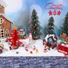 Marspark Christmas Village Accessories 5 x 50 Inch Christmas Miniature Road Village Street Mat Xmas Village Snow Street Decorations for Little Village Landscape (Gray Gravel Road Style)