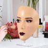 3D Makeup Practice Kit,Reusable Silicone Makeup Practice Face Board/Makeup Mannequin Face,with Makeup Brushes Set&Eyebrow Pencils&Eyelashes&a Makeup Bag&makeup remover towel&Eyeshadow&Lipstick