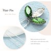 Casdre Green Rhinestone Bridal Hair Pins Silver Bride Wedding Hair Pieces Small Hair Clips Crystal Hair Accessories for Women and Girls (Pack of 4)