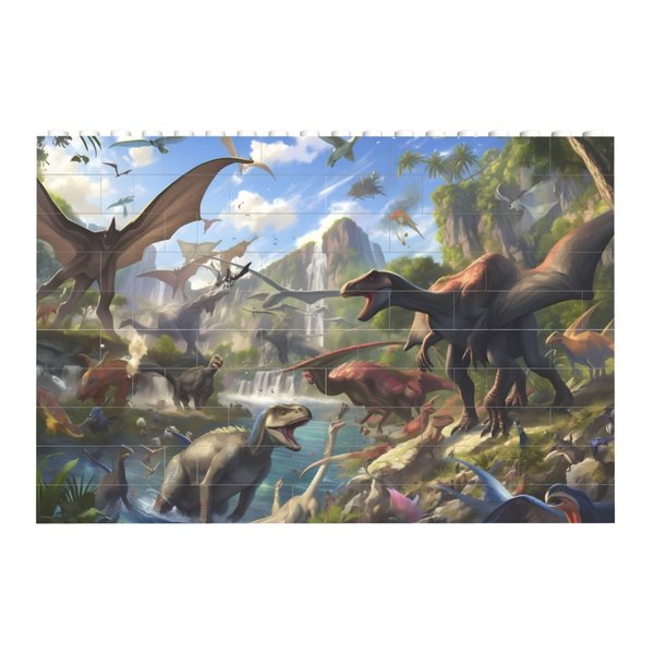 BQIUULO Dinosaur Ornament Hanging Accessories Building Brick Block Puzzle Rectangle Shaped Christmas Birthday Gifts