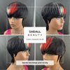 SAEIALL Pixie Cut Wig Human Hair Wigs 180% Density Pixie Bowl Cut Wig Natural Black Red 613 Blonde Color Short Layered Pixie Wigs for Black Women Full Machine Made Wigs (1B/613/Red)
