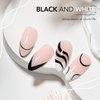 GAOY Gel Nail Polish Art Liner Set, 2 Classic Colors Black White for Nail Paint Design with Thin Brush DIY French Manicure and Pedicure at Home