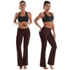 BUBBLELIME 29"/31"/33"/35" 4 Styles Women's Bootcut Yoga Pants Tummy Control - Back Pockets_Mahoganymaroon L_33" Inseam