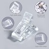 20 PCS Quick Building Nail Tips Clip Set - Ergonomic Extension Nail Plastic Finger Clamps for UV LED Builder Gel, DIY Manicure Nail Art Tool, Light and Durable (Transparent)