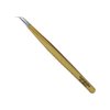 Tweezers for Eyelash Extension - Long 45° Angular Tip Tweezers - Hand Crafted Surgical Stainless Steel Precision Tweezers (Metallic Gold Powder Coated)