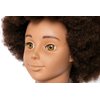 10'' Afro Real 100% Human Hair Cosmetology Doll Head Mannequin Head For Kids, Teens Hairdresser With Clamp Stand (10 inches)