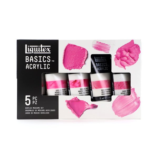 Liquitex BASICS Acrylic Medium Starter Set, 2.5-oz (Pack of 5)