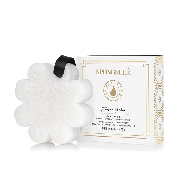 SPONGELLÉ Boxed Flower Body Wash Infused Buffer, Freesia Pear