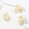 CAKURE Pearl Hair Claw Clips Champagne Hair Clips Small Non Slip Hair Jaw Clamps Pearl Hair Accessories for Women and Girls (3 PCS)