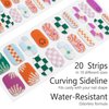 LabTabBa Semi Cured Gel Nail Strips 20pcs Glaze Semi Cured Gel Nail Stickers Salon Quality DIY Nail Stickers with Glossy Gel Finishing Easy Press on Nail Wraps Work with Any Nail Lamp