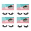 SY LASHES 15mm 3D Real Mink Lashes Natural Look Cat Eye False Eyelashes Wispy Short Fake Eye Lashes Fluffy Luxury Volume 5D Strip Eyelashes (Lucky, 4 Pairs)