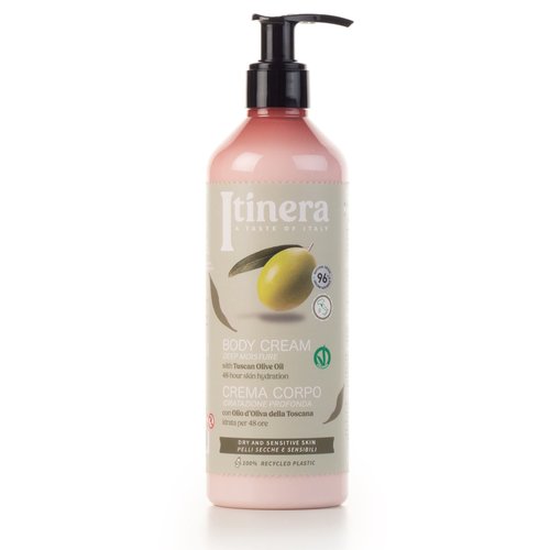 Itinera Deep Moisture Body Cream with Tuscan olive oil (12.51 fl oz) - Dry and Sensitive Skin - Vegan Friendly - 96% Natural Origin Ingredients