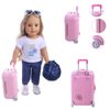 Doll Accessories Carry On Suitcase for Doll Suitcase Luggage Mini Travel Suitcase for 18 Inch Girl Doll Travel Gear Mini Trolley Case Doll Carrier Storage Miniature Suitcase Doll Playsets