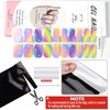 WOKOTO 20 Pcs Aurora Colorful Semi Cured Gel Nail Strips with Nail File & Wooden Stick Rainbow Gradient Color Semicured Nail Polish Strips Uv Gel Nail Polish Stickers Full Nail Wraps for Women
