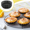 Tessco 16 Pieces Mini Tart Pans with Removable Bottom Nonstick Quiche Pan Mini Pie Pans Mini Tart Pans Bakeware Mold Fluted Side for Pies (Black Gray Round,3 Inch)