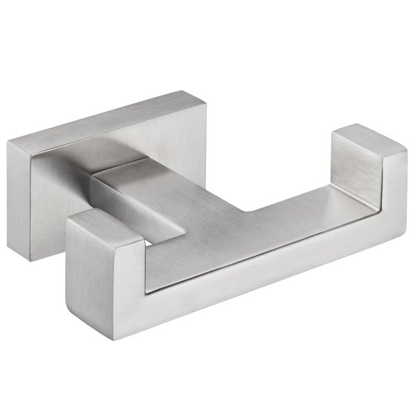 Angle Simple Double Towel Hook, SUS304 Stainless Steel Bath Towel Holder, Bathroom Double Robe Hook, Hand Towel Hanger Wall Mount, Brushed Nickel