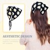 Dizila 3 Pieces Vintage Flower Crochet Bandanas Headbands Knitted Head Kerchief Hair Scarf Headwraps for Women Girls Teens (Beige+Red+Black)