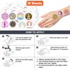 100 PCS Yoga Day Temporary Tattoos Themed Birthday Party Decorations Favors Supplies Decor Aesthetic Art Mandala Flowers Fitness Tattoo Stickers Gifts For Game Boys Girls Class School Prizes Carnival