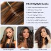 MOMOSHERO Brown Highlight Body Wave Bundles Human Hair, 10A Soft and Glossy Blonde Balayage Ombre Human Hair Bundles 100% Remy Hair Single Ombre Human Hair Bundle #1b/30 Piano Color Dark Root 12 Inch