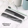 Combs in Bulk Individually Wrapped, Black Combs in Bulk, 30 Pack Combs Bulk, 7 inch Double Tooth Hair Pocket Comb, Bulk Combs for Homeless, Charity, Care Pack (30, Black)