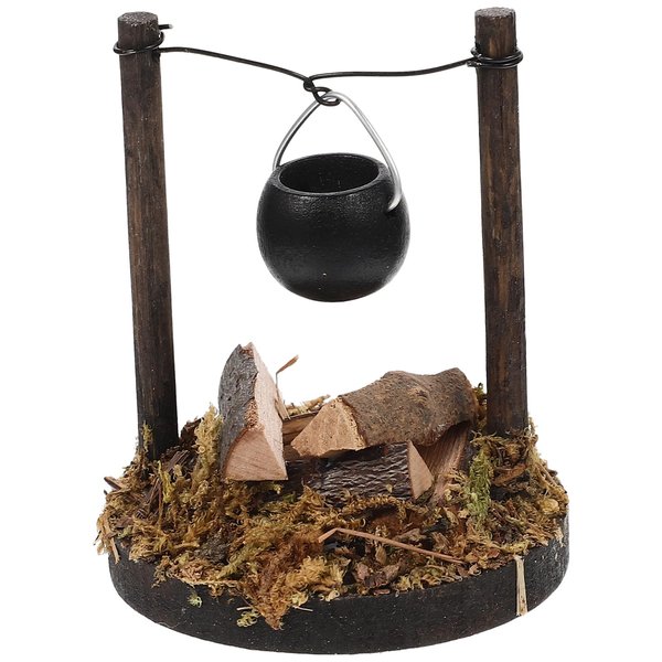 jojofuny Mini Bonfire Decoration, Dollhouse Miniature Stove, Miniature Hanging Stove, Mini Bonfire Decoration, for Dollhouse Kitchen Decoration Fairy Gardens Camping Accessories