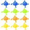 TOYANDONA 12pcs Jumping Toy Plastic Funny Bouncing Frog Toys for Kids Easter Birthdays Party Favors, Mixed Color