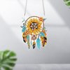 Sunflower Dream Catcher Diamond Painting Kit Ornament with Hanging Chain DIY Diamond Art Hanging Pendant Paint by Number Stained Glass Wall Art for Adults Home Wall Decor Gift